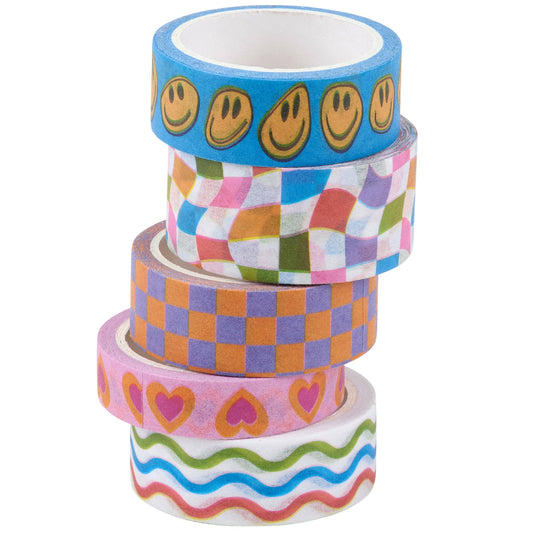 Checkerboard and Waves Washi Tape Set