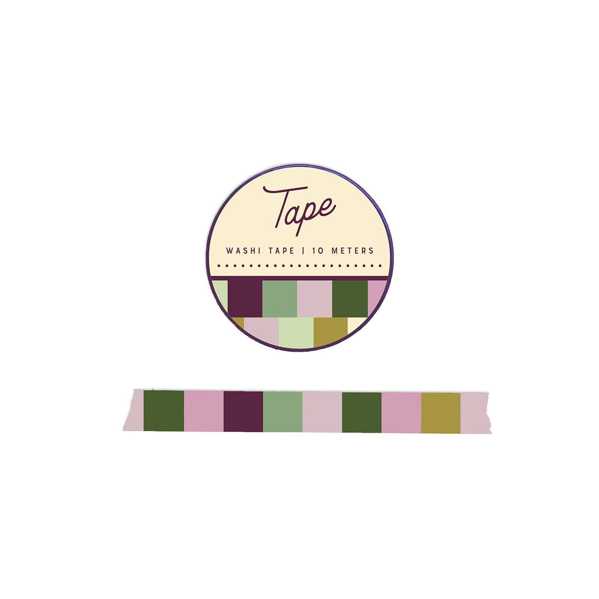 Block Washi Tape: Green and Purple